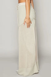 POL Drawstring Wide Leg Pants OutfitFlow
